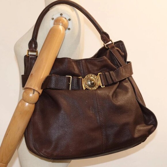 BURBERRY Shoulder Bag Leather Brown Auth - Picture 1 of 16